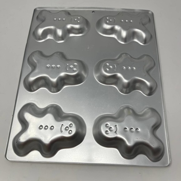 Set of 3 Vintage Wilton Holiday Christmas Baking Molds Snowmen Gingerbread Trees - Picture 4 of 10